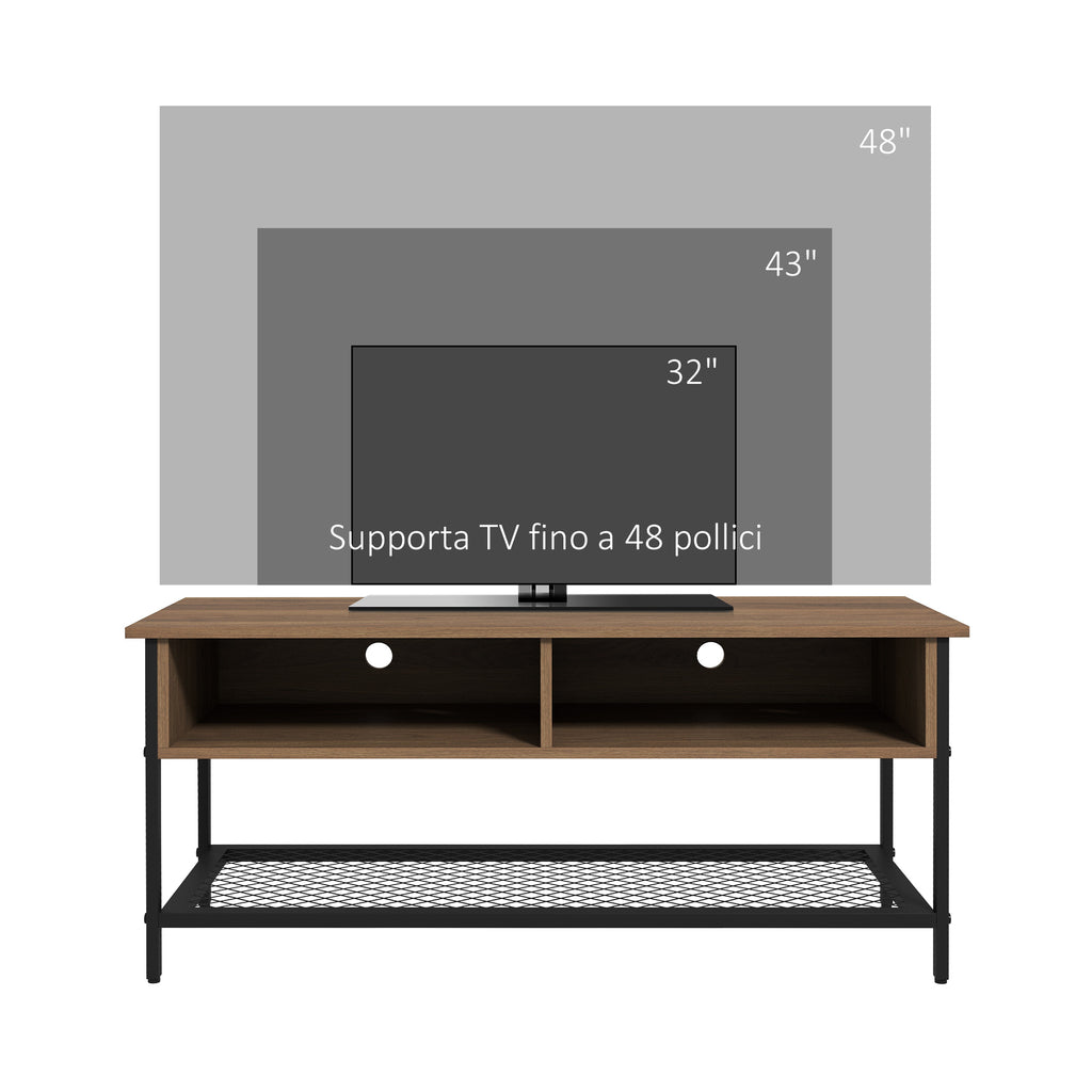 Homcom Mobile TV for 48 "industrial style in wood and steel, 110x40x48cm, brown and black - Borgè
