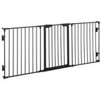 PawHut 3-Panel Folding Dog Gate for Small and Medium Size Dogs, 180x3x74.5 cm, Black - Borgè