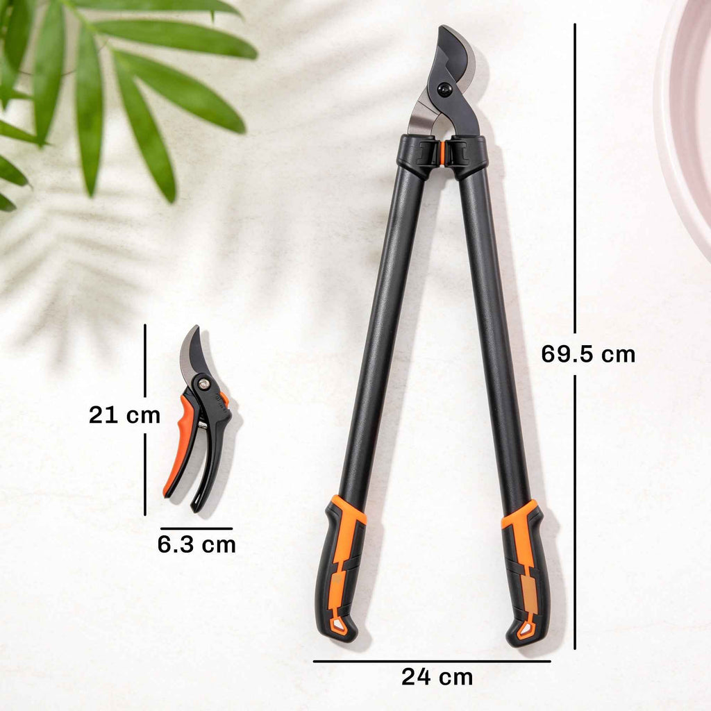 Outsunny 2-Piece Gardening Set with Loppers and Shears, with Soft Grip and Safety Lock