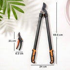 Outsunny 2-Piece Gardening Set with Loppers and Shears, with Soft Grip and Safety Lock