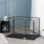 Metal Dog Kennel with Door and Bottom Tray, 125x78x80cm, Grey