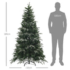 Snowy Christmas Tree with 850 Branches and Sectional Design, in Plastic and Steel, Ø110x180 cm, Green
