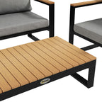 Outsunny garden living room with outdoor sofa, 2 armchairs and aluminum table, gray - Borgè