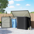 Steel Bin Covers for 3 240L Bins with 2 Doors and Lid, 233x105x118.5/133 cm, Dark Gray