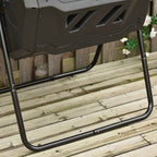 Outsunny 2-Section Rotating Garden Composter with 8 Air Vents, Steel and PP, 71x65x96 cm, Black