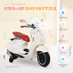Homcom electric motorcycle for children with official Vespa, 2 wheel, lights and sounds, 108x49x75 cm, white - Borgè