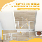 PawHut Baby and Pet Safety Gate, Self-Closing and Pressure Fit, 76-103x76 cm, White