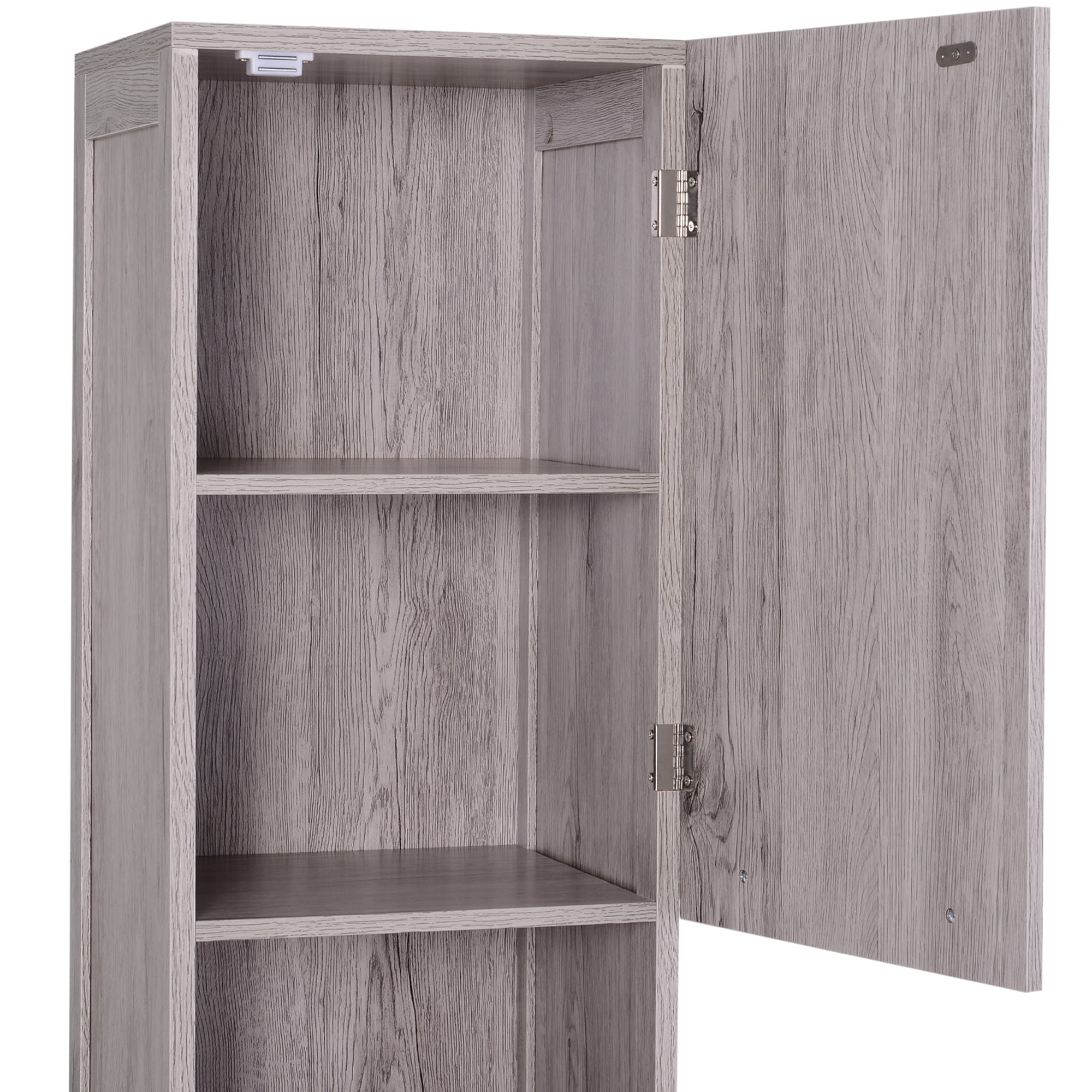 Kleankin Bathroom column in MDF with 2 lockers and 2 open shelves, 30x32x172.5 cm, wooden color - Borgè