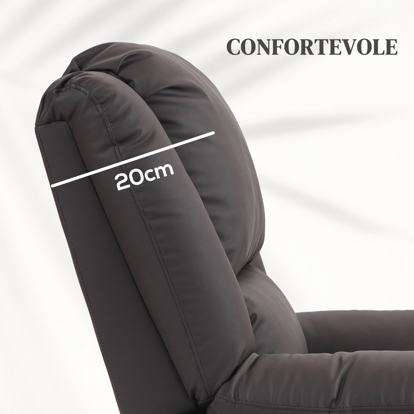 Relax Lift Armchair Reclining at 155° with 8 Massage and Heating Points, Brown - Borgè