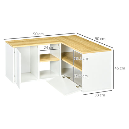 Homcom Mobile TV A L for 40 "TV with 3 open shelves and 2 lockers, in chipboard, 90x90x45 cm - Borgè