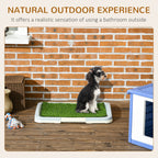 PawHut 3-Layer Dog Litter Box with Synthetic Grass, Grid and Bottom Tray, 63x48.5cm - Borgè