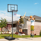 SPORTNOW 6-Height Adjustable Basketball Hoop with Fillable Base and Wheels, Made of PE, Steel and Polyester, Black
