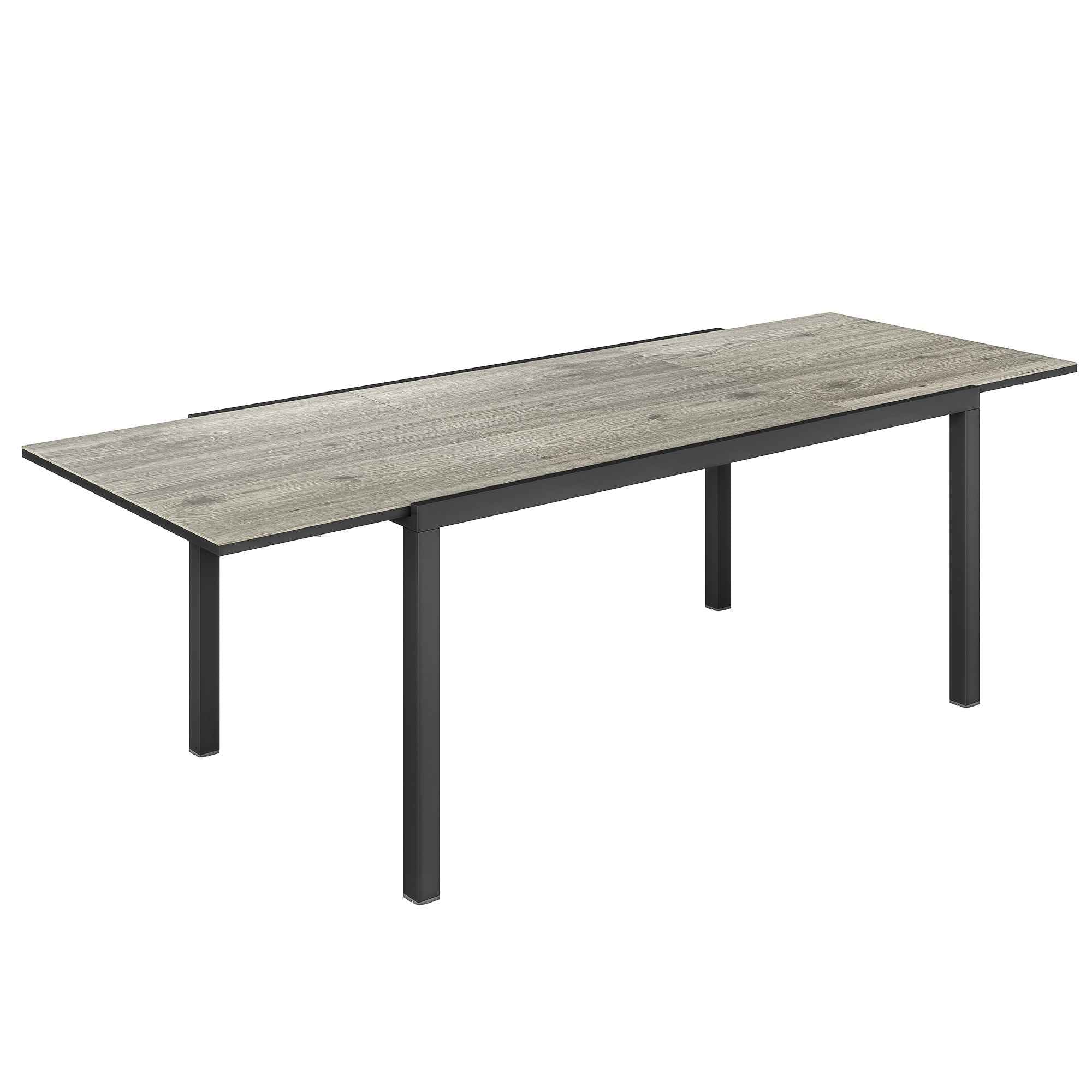 Outsunny Extendable Garden Table Outdoor Table 6-8 People Aluminum Edge and Steel Frame 160/240cm Gray