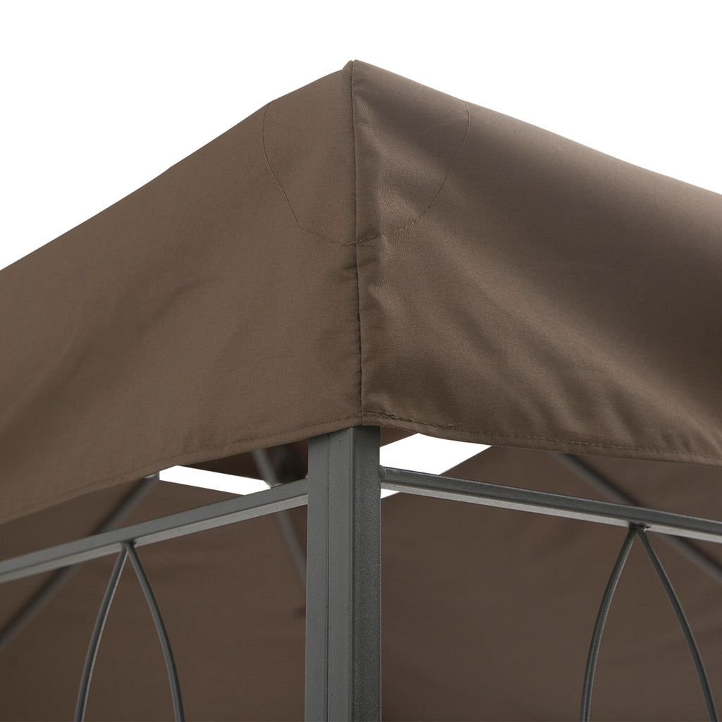 Garden Gazebo Cover Replacement Roof Anti-UV Waterproof Polyester 3x4m, Brown