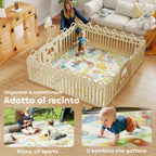 Children's Rug with Alphabet Letters and Waterproof Surface in Multicolor XPE, 194x176.5x1.5 cm