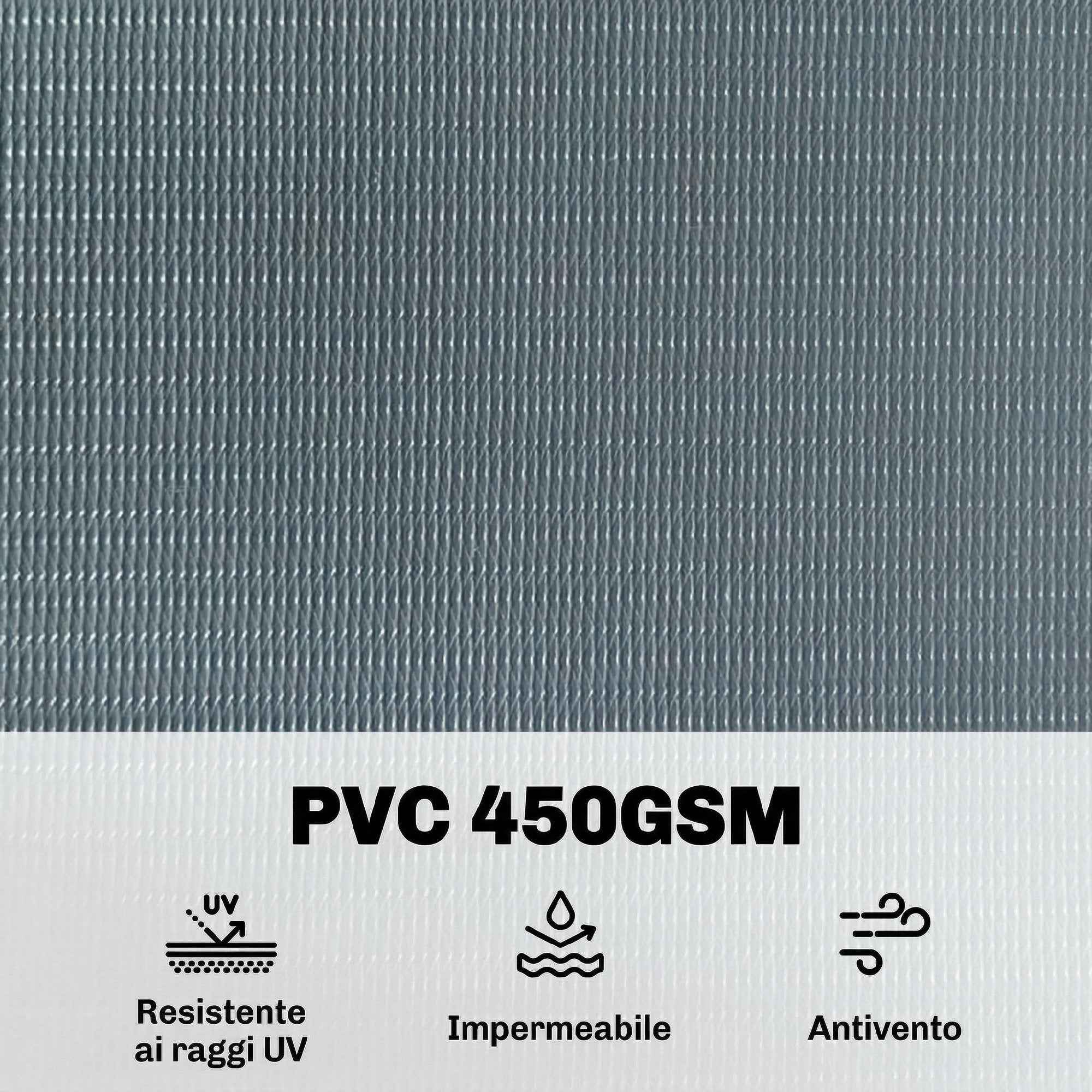Outsunny 4-Piece Garden Privacy Screen Set, Waterproof, UV Resistant, with Clips, Made of PP, 3500 x 19 cm, Grey