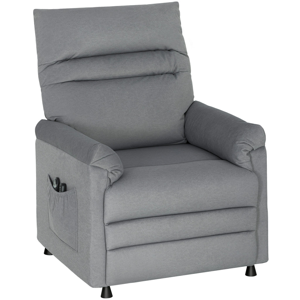 Recliner Chair with 8 Massage Points and 5 Modes, Footrest, Heating, Velvet Fabric, Grey