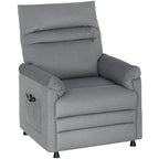 Recliner Chair with 8 Massage Points and 5 Modes, Footrest, Heating, Velvet Fabric, Grey