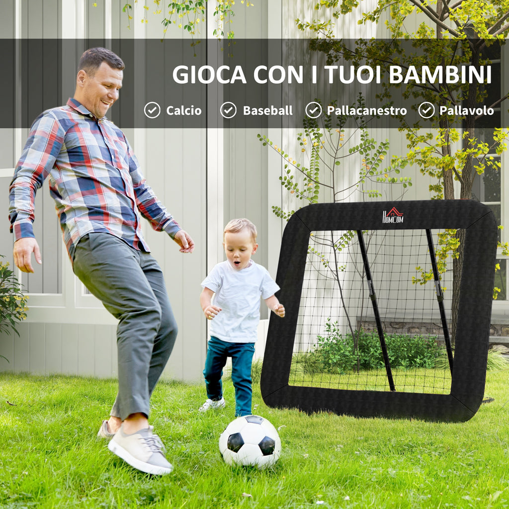 Foldable and Adjustable Outdoor Rebounder for Football, Baseball and Volleyball, 128x118x108-120 cm, Black