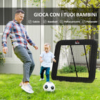 Foldable and Adjustable Outdoor Rebounder for Football, Baseball and Volleyball, 128x118x108-120 cm, Black