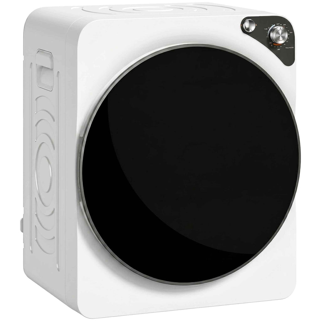 HOMCOM 1000W Portable Dryer with 5 Programs and Timer, in PCM and Stainless Steel, 49x43x61 cm, White