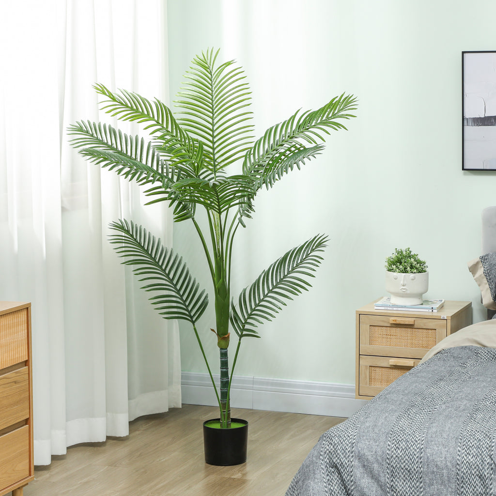 150cm Tall Indoor Artificial Areca Palm Plant with Pot, Home and Office Decoration, Green