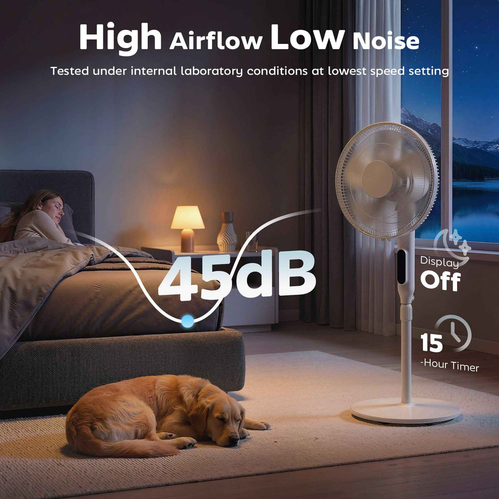 HOMCOM Floor Fan with Remote Control, Vertical Fan, White
