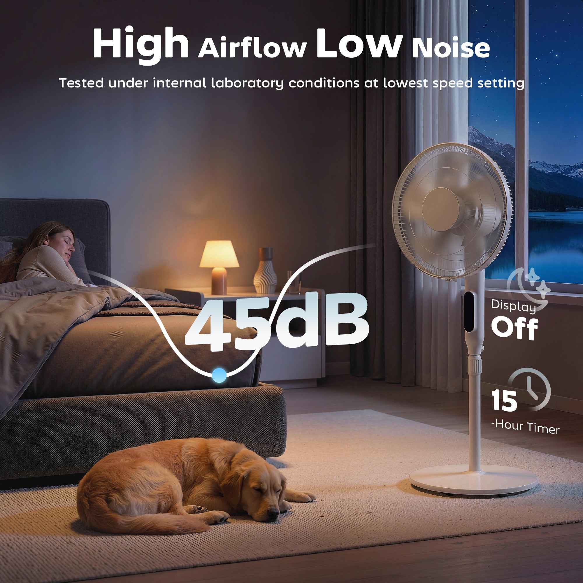 HOMCOM Floor Fan with Remote Control, Vertical Fan, White