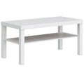 HOMCOM Rectangular Coffee Table with Large Shelf, 90×45×44.5 cm, White
