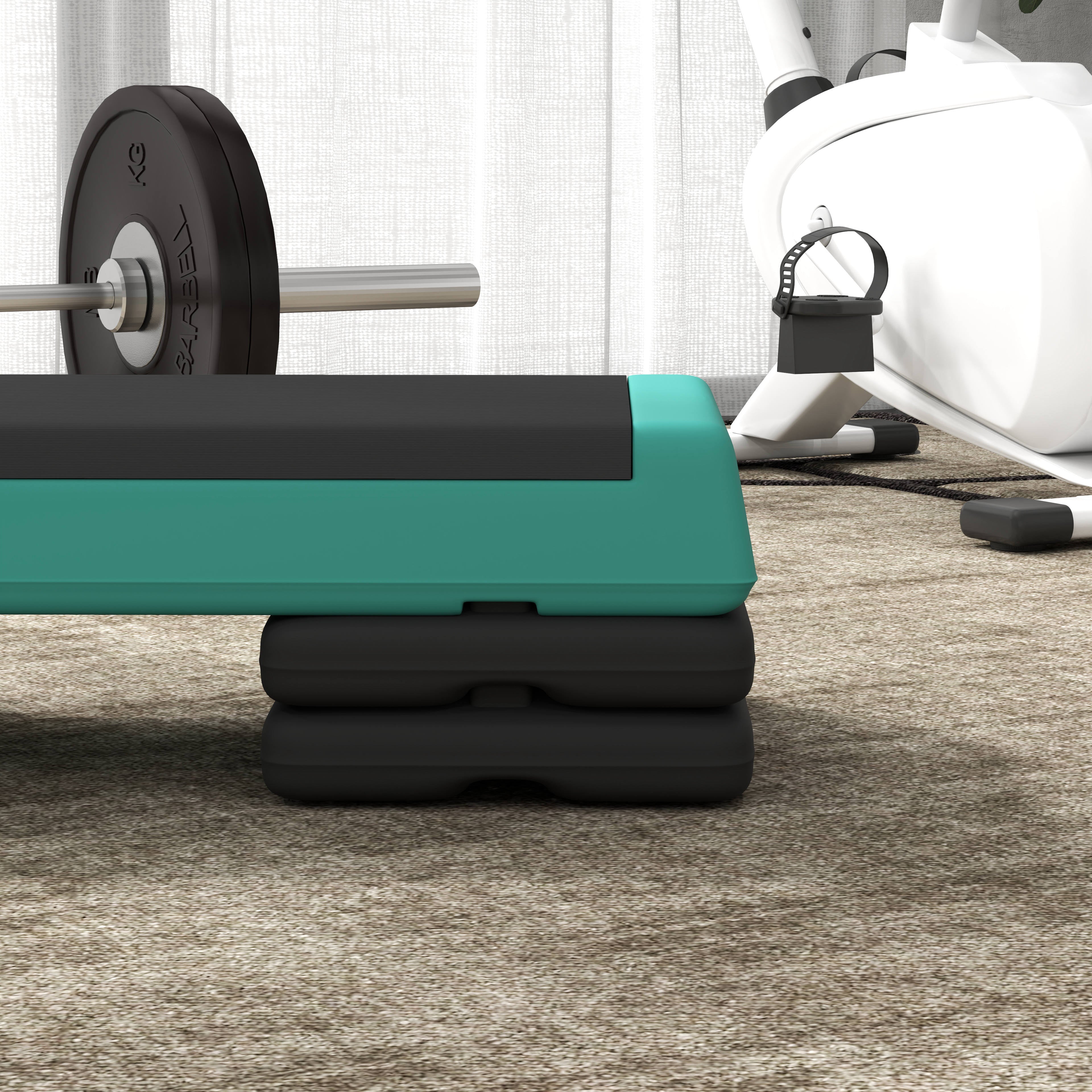 SPORTNOW Fitness Stepper Adjustable to 10.5/15.5/20.5 cm with Non-Slip Surface and 250 kg Capacity, Green