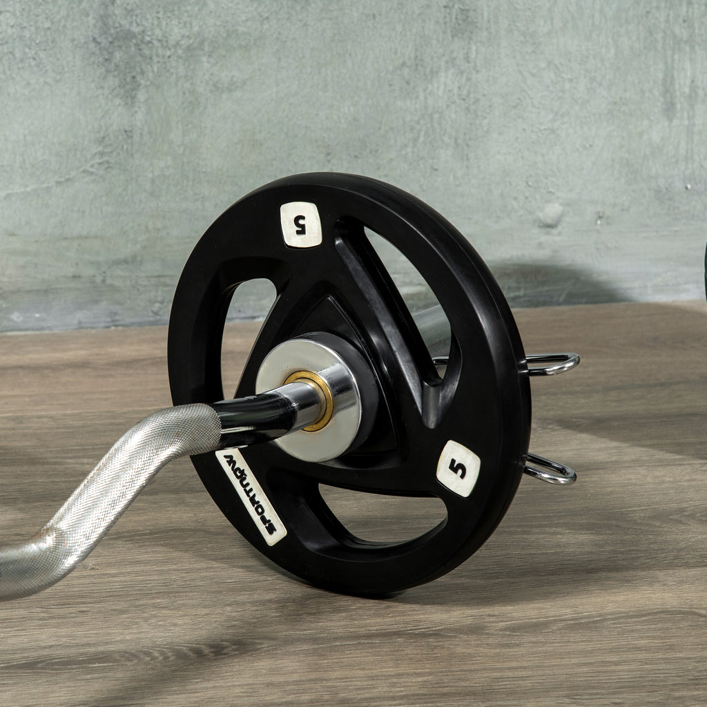 SPORTNOW Set of 2 Steel Weight Plates with Rubber Coating for Barbell