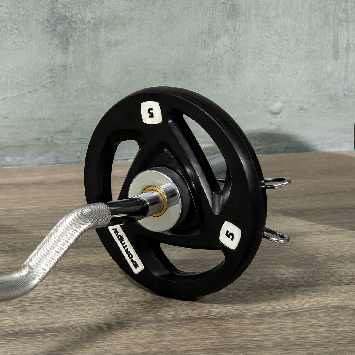 SPORTNOW Set of 2 Steel Weight Plates with Rubber Coating for Barbell