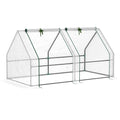 Garden Greenhouse with Reinforced PE Cover and Steel Frame, 180x90x90cm, White