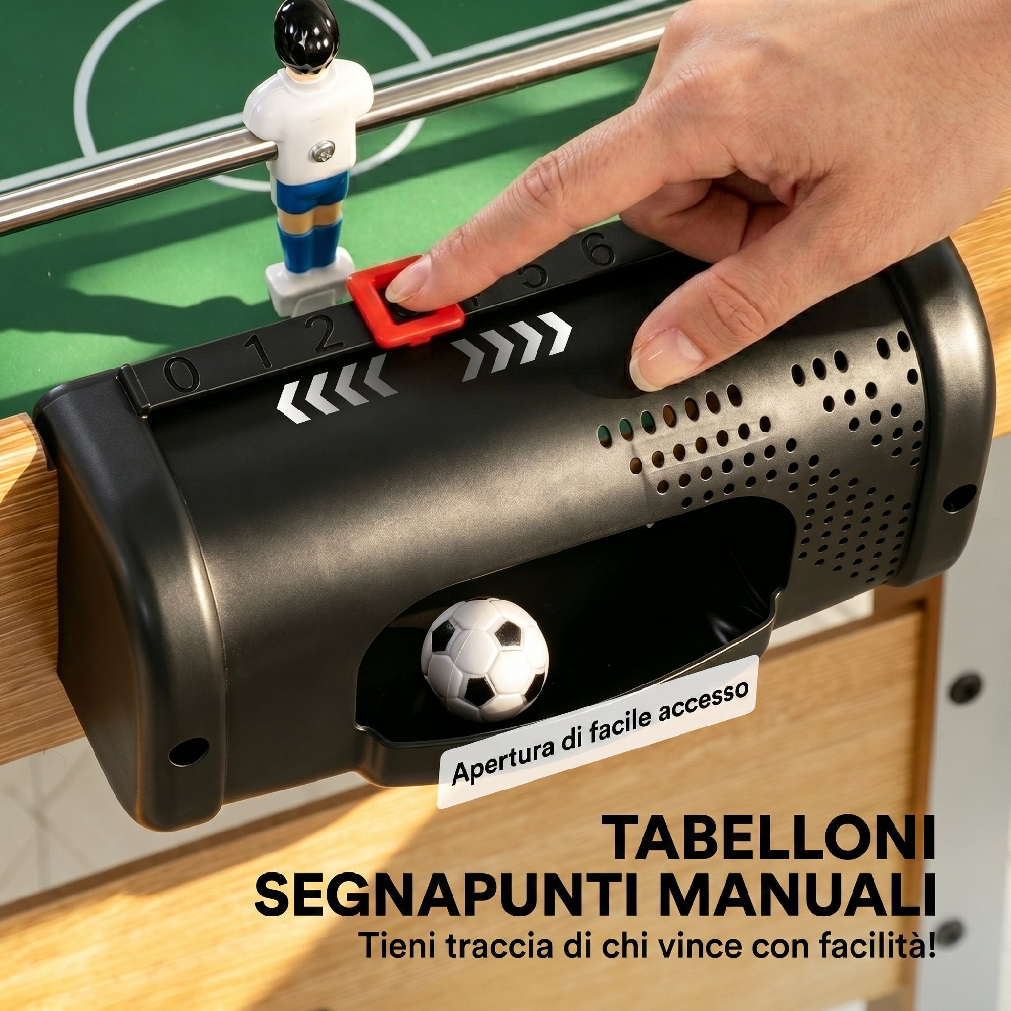 SPORTNOW Table Football with 22 Players, Balls and Manual Scoreboard, Oak and Yellow