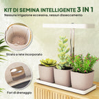 42 LED Plant Lights with 3 Pots, Timer and Dimmable Lighting, 45x18.8x47.8 cm, White