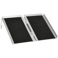 Folding Wheelchair Ramp with Side Guides, Aluminum Alloy, 61x72 cm, Silver and Black