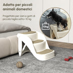 Foldable Dog and Cat Ladder with 3 Non-Slip Steps in PP, 49x38x38 cm, Beige