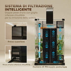 PawHut 36L Aquarium with Integrated Filter, 30 x 30 x 45.5 cm, Black