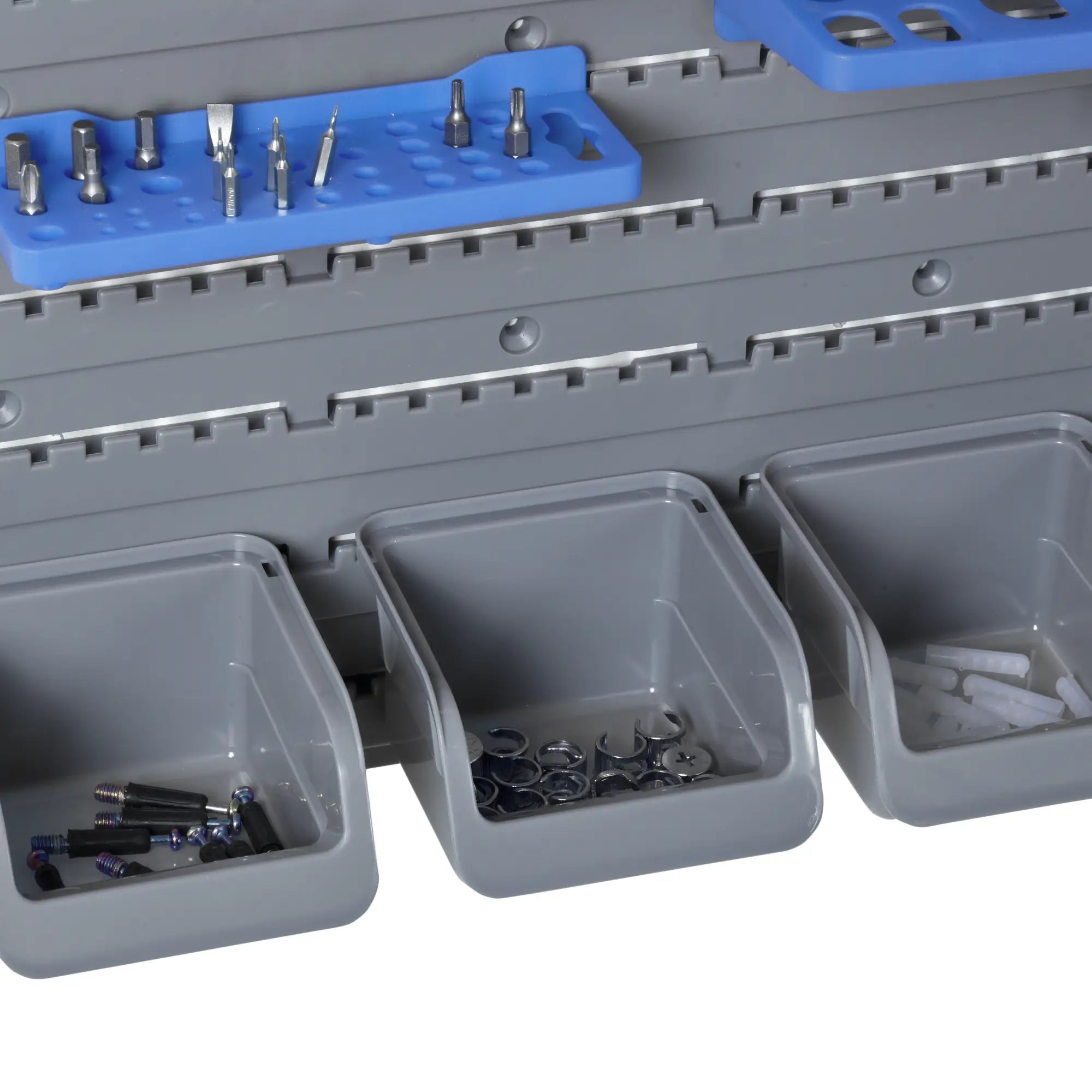 44pcs Tool Box with Adjustable and Removable PP Boxes Blue and Gray, 54x22x95cm