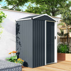Outsunny Steel Garden Shed with Sliding Door, Grey