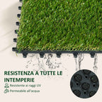 Outsunny Artificial Grass, Realistic Synthetic Lawn, 30x30cm, Dark Green