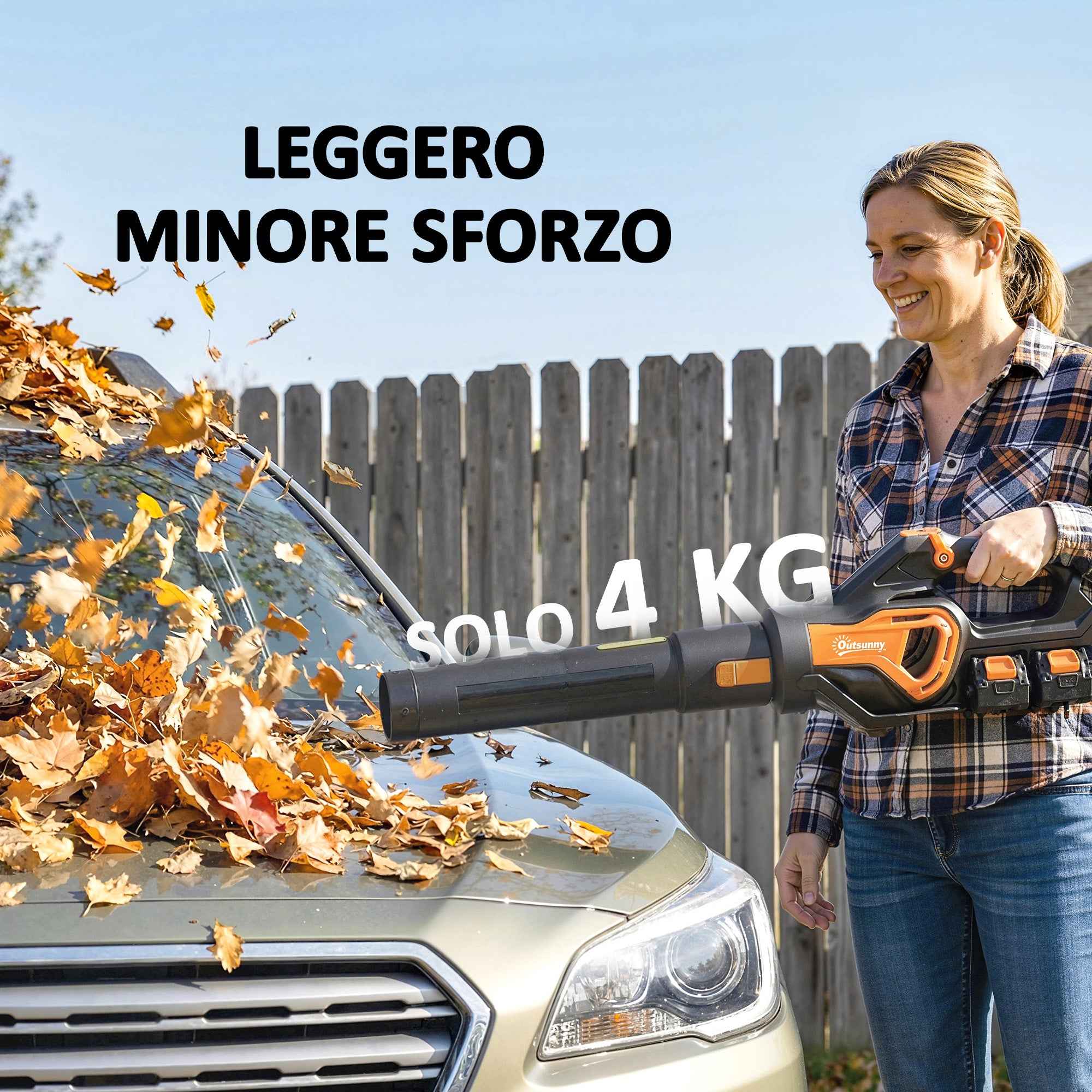 Outsunny 20V Cordless Leaf Blower, 900W Brushless Motor, 3 Speed Levels, Turbo Boost, Battery Charger
