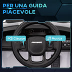 Electric Ride-On Car for Kids Licensed Land Rover with Headlights, Horn and Belt, 106x65.5x51 cm, White