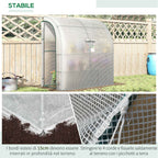 Outsunny 3-Tier Lean-To Greenhouse with Roll-Up Doors and Windows, PE and Steel, 200x100x215 cm, Green and White