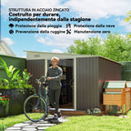Garden Shed with Sliding Door, Steel, 345x280.5x169-201cm, Grey
