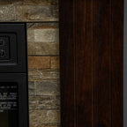 Built-in Electric Fireplace with Timer, Adjustable Flame and Temperature, 80x21.6x67.8 cm, Brown