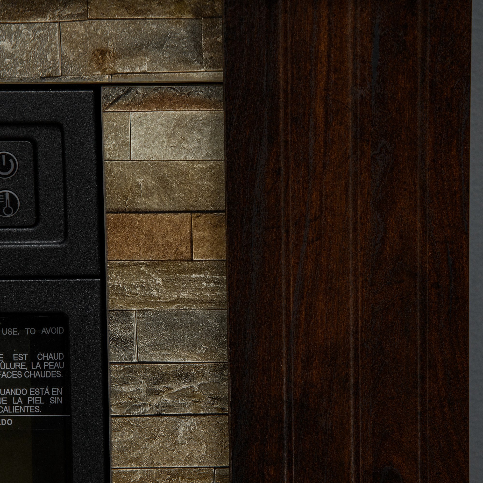 Built-in Electric Fireplace with Timer, Adjustable Flame and Temperature, 80x21.6x67.8 cm, Brown