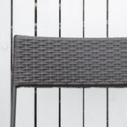 3-Piece Folding Garden Set, PE Rattan and Metal, 2 Chairs and Coffee Table, UV Protection, Balcony Furniture Set, for Patio and Backyard, Black