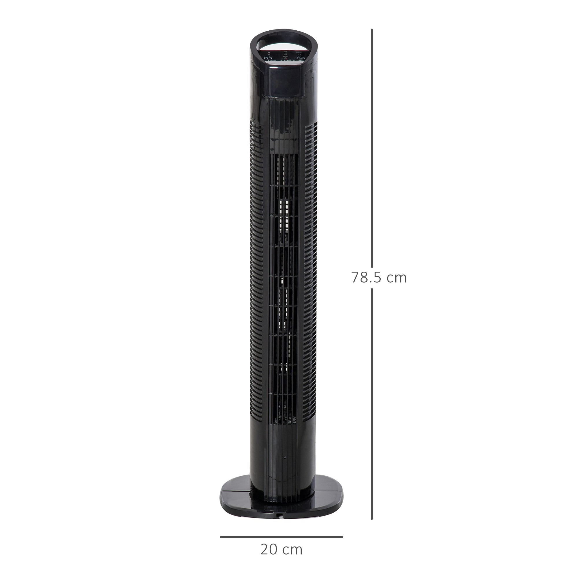 HOMCOM Tower Fan with 5m Remote Control, 70° Oscillation, 3 Functions and 3 Speeds, Black