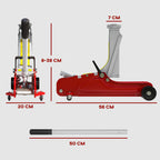 Hydraulic Jack Low Lift 8-38cm, Reinforced Steel with 2.5 Ton Capacity, Red